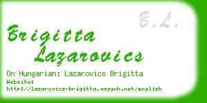 brigitta lazarovics business card